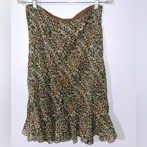 Vintage East 5th Y2K Midi Skirt Multi Design Brown Turquoise Tan